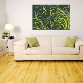 Zielona flora - obraz nowoczesny abstrakcja nr 2209