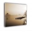 Kładka na jeziorze we mgle - obraz nowoczesny nr 2283