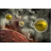Metaliczne planety w kosmosie - obraz na płótnie nr 2329