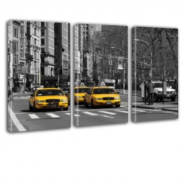 Ulica New York TAXI - obraz na płótnie tryptyk nr 2630