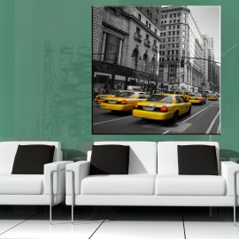 Taxi na ulicy New Yorku - obraz na płótnie nr 2392