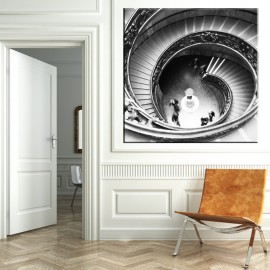 Okrągłe schody - czarno biały obraz na płótnie nr 2487